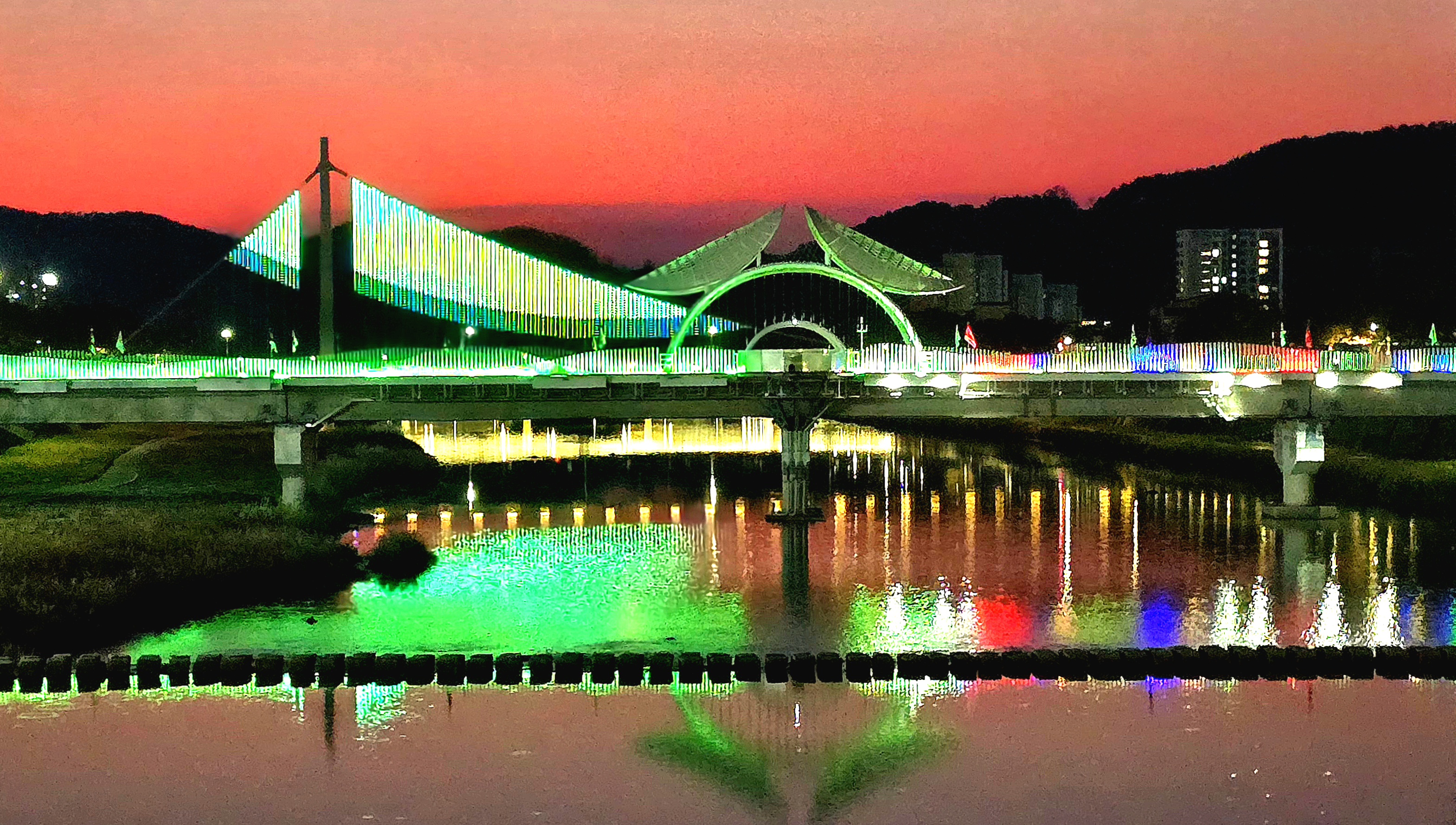 별 빛 다리 야경